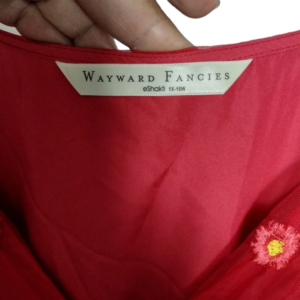 Eshakti Wayward Fancies Floral Embroidery Mesh Ruched Empire Dress